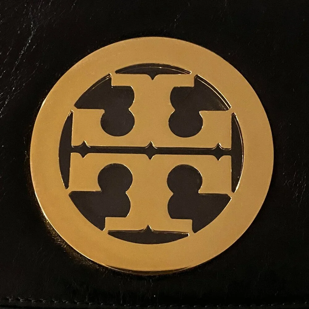 Tory Burch Black Logo Clutch Bag